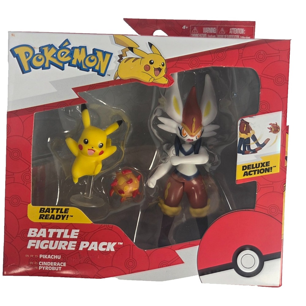 Pokemon Battle Figure Pack Pikachu Cinderace Deluxe Action 2 Figures New